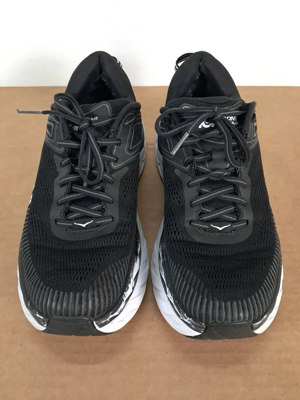 Hoka One One Bondi 7 Shoes Women Size 8 Black Sneakers Athletic 1110519 BWHT - Picture 6 of 16
